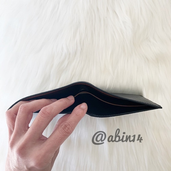 NWT Coach Black Leather Double Billfold Wallet - Picture 5 of 7